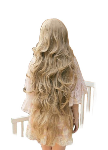 QQXCAIW-perruques synthétiques ondulées longues pour filles, cheveux Cosplay blondes, très longues de 100 Cm, résistantes à la chaleur ► Photo 1/3