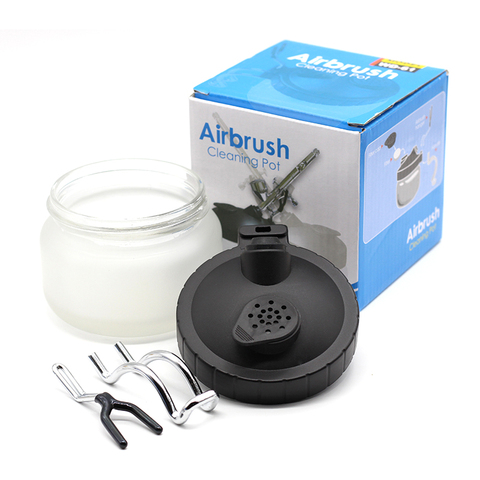 Hot Airbrush Pot de nettoyage stabilisateur bouteilles titulaire Station de peinture verre Pot bouteilles filtre verre dépoli outils propres ensemble A1 ~ A6 ► Photo 1/6