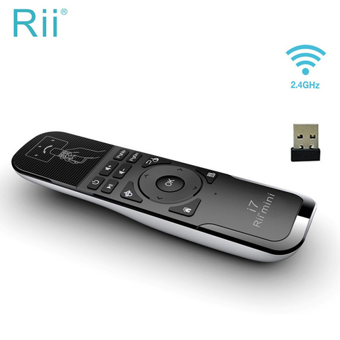 Original Rii Mini i7 mouche Air souris 2.4Ghz sans fil Air souris télécommande détection de mouvement pour Smart Android TV Box X360 PS3 PC ► Photo 1/6