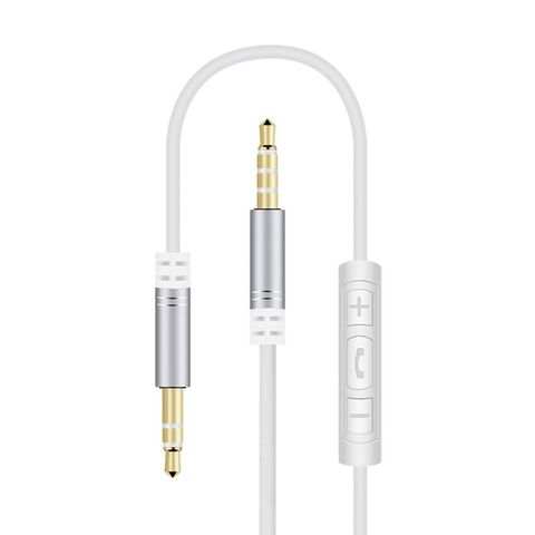 Câble Audio Jack 3.5mm, câble pour casque, Microphone, contrôle de Volume, 1.2m, mâle vers mâle, plaqué or, Aux ► Photo 1/6
