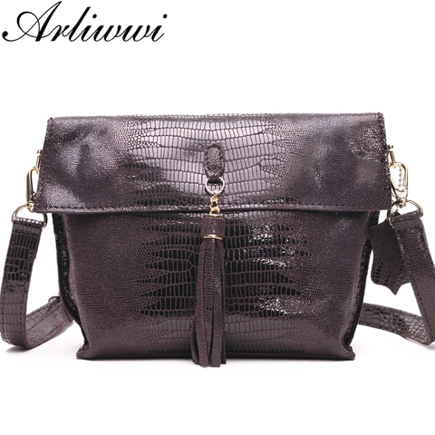 Arliwwi – sacs à bandoulière en cuir véritable pour femmes, sacoches de luxe élégantes, petits sacs à épaule à motif Crocodile délicat, GY18, 100% ► Photo 1/6