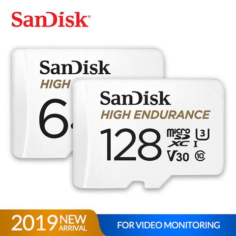 SanDisk carte mémoire haute Endurance micro carte SD C10 V30 U3 4K 32GB 64GB 128GB 256GB TF cartes pour Dash Cam surveillance vidéo à domicile ► Photo 1/6