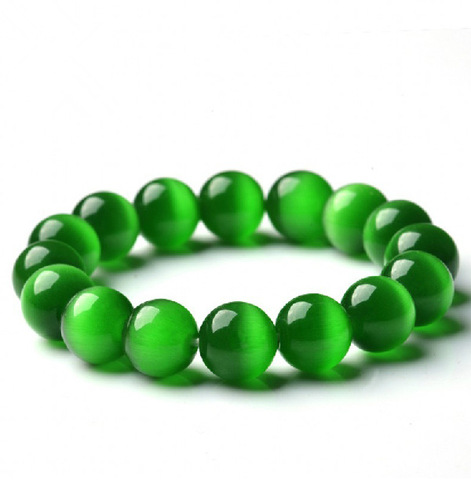 Bracelet à boules d'opale vert naturel pour femmes, Bracelet bref à une couche de perles, rosaire, chaîne de main pour femmes ► Photo 1/6