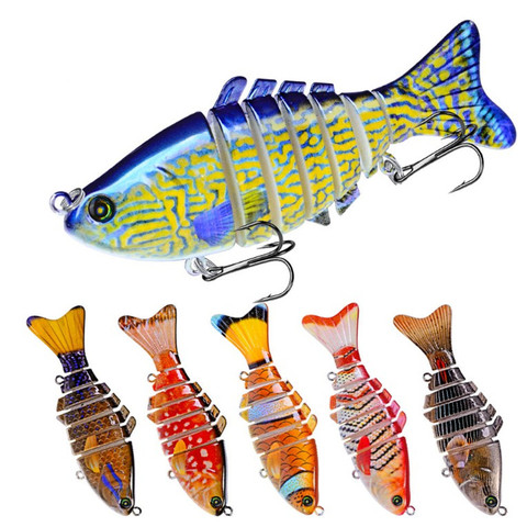 Pièces rigide Wobbler composé de multiples Sections articulées, appât artificiel idéal pour la pêche au brochet, au Crankbait, poisson nageur, 10cm, 15.5g, 1 pièce ► Photo 1/6