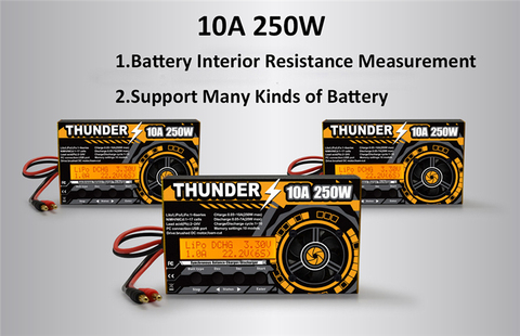 Nouveau HOTA Thunder 250W 10A 300W 20A DC Balance chargeur déchargeur avec adaptateur Tempreture capteur pour LiPo NiCd PB batterie ► Photo 1/6