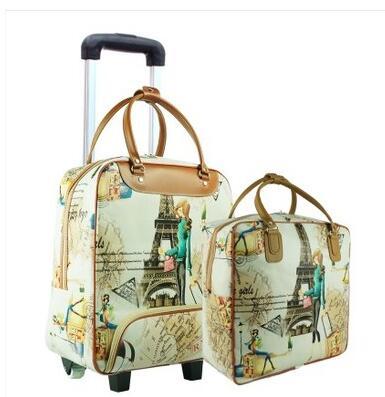 Sac à roulettes pour bagages de voyage pour femmes, 20 pouces, sac à roulettes valise de voyage, ensemble de sac à rouler pour bagage ► Photo 1/6