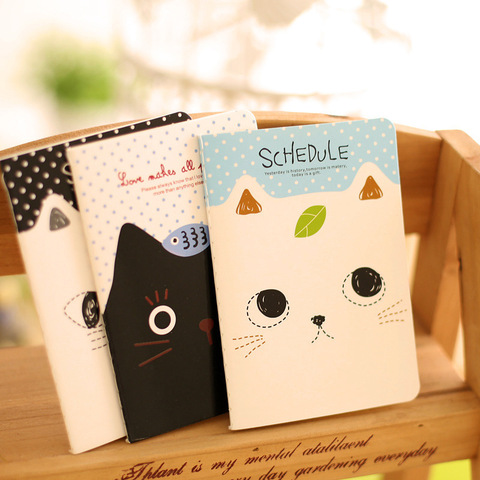 Mini carnet de notes avec chat mignon, carnet de notes, carnet de notes, cahier Portable, accessoires de bureau, fournitures scolaires ► Photo 1/3