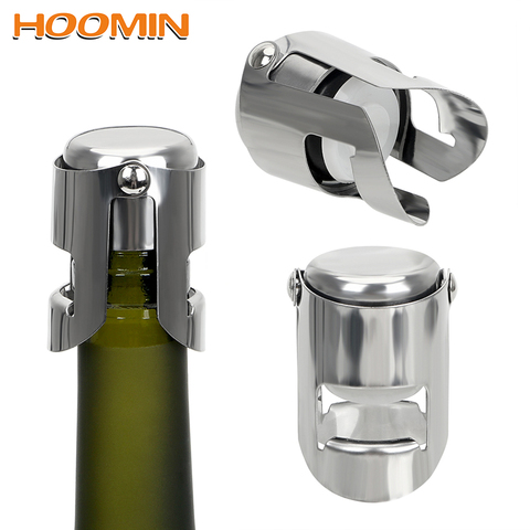 HOOMIN Bar Outils En Acier Inoxydable Champagne Mousseux bouchon D'étanchéité Bouchon de la Bouteille de Vin Bouteille de Bière Bouchon De Liège Vin Bouchon de Bouteille ► Photo 1/6