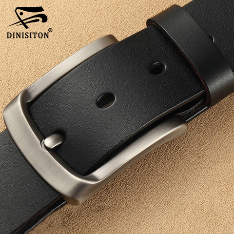 DINISITON – ceinture en cuir véritable pour hommes, marque de luxe, bonne qualité, en cuir de vache, tendance ► Photo 1/6