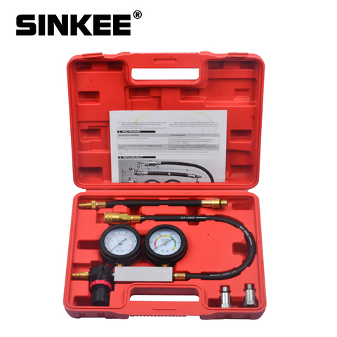 Cylindre testeur de fuite Compression détecteur de fuite Kit ensemble essence moteur jauge outil Double jauge système Automobile outils SK1015 ► Photo 1/6