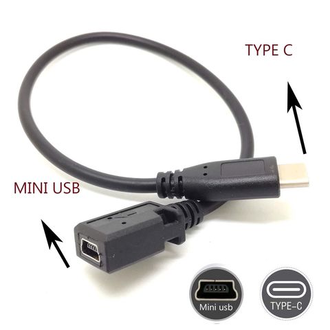 Câble adaptateur USB 3.1 mâle à 5 broches Type C, Mini USB femelle, chargement de données, synchronisation, cordon ► Photo 1/5