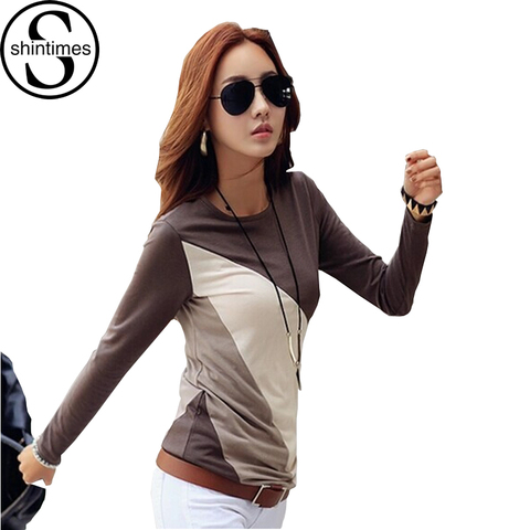 T-Shirt à manches longues pour Femme, vêtement coréen en coton, Kawaii, grande taille, 2022 ► Photo 1/6