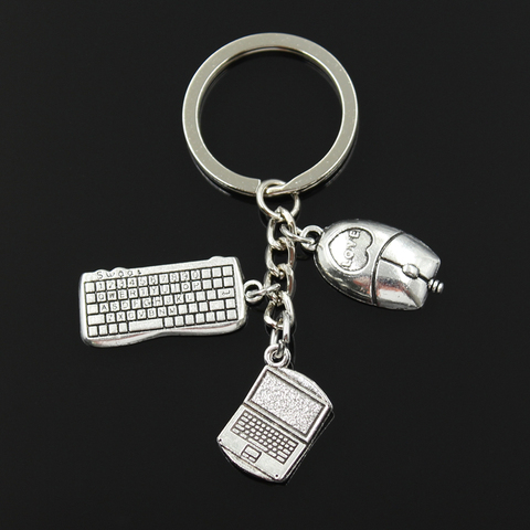 Porte-clés à la mode 30mm, bijoux, pendentif pour souris, couleur argent, ordinateur portable ► Photo 1/1