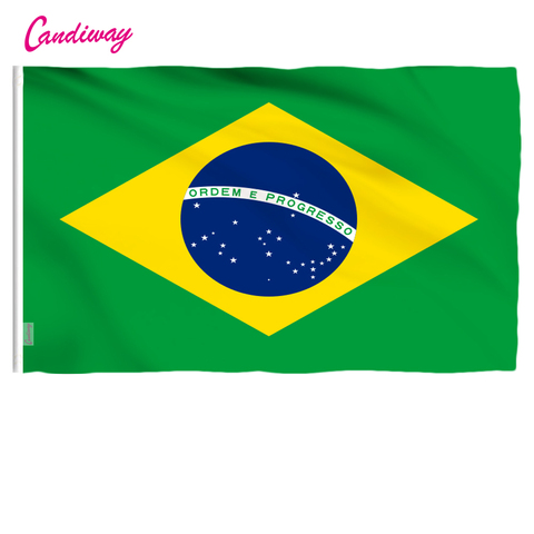 Drapeau brésilien, drapeau personnalisé, banderole en Super Poly, pour l'intérieur ou l'extérieur, 150x90cm, 3 ftx5 ft ► Photo 1/5