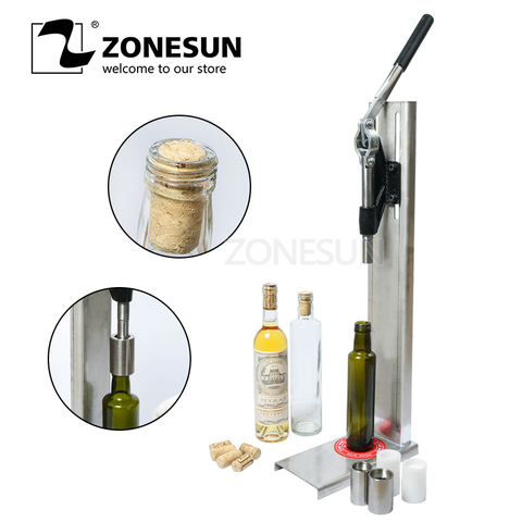 ZONESUN – bouchon manuel en acier inoxydable, Machine à boucher le vin, outil de bouchage de bouteilles de vin infusé, Machine à insérer ► Photo 1/6