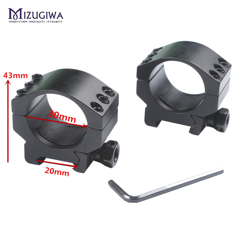 Mizugiwa profil bas 6 boulons 30mm anneau tisserand robuste 20mm Picatinny Rail Base portée monture fusil portée accessoires de chasse ► Photo 1/6