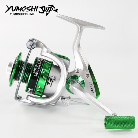 Yumoshi – moulinet de pêche à tambour fixe 5.5:1 12BB, Ratio d'engrenage, pour gros jeux, adapté à la carpe ► Photo 1/6