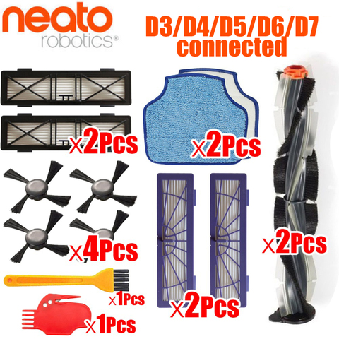 Générique combo brosse lame brosse et poils brosse batteur pour Neato Botvac D3 D4 D5 D6 D7 pièces de kit aspirateurs connectés ► Photo 1/6