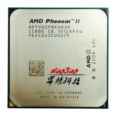 AMD Phenom II X6, prise AM3, 1090T 1090 3.2 GHz Six Core, processeur d'unité centrale, HDT90ZFBK6DGR ► Photo 1/1