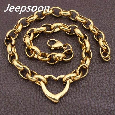 Offres spéciales mode bijoux en acier inoxydable Joyas coeur collier chaîne de haute qualité Jeepsoon NGEGAOBG ► Photo 1/5