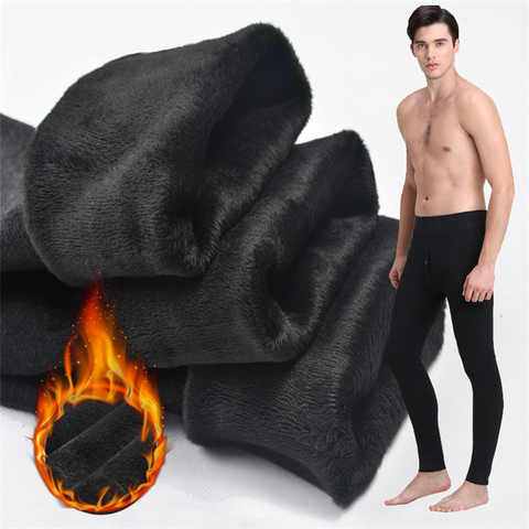 Sous-vêtement thermique pour hommes hiver longs Johns épais polaire leggings porter par temps froid grande taille XL à 6XL ► Photo 1/6