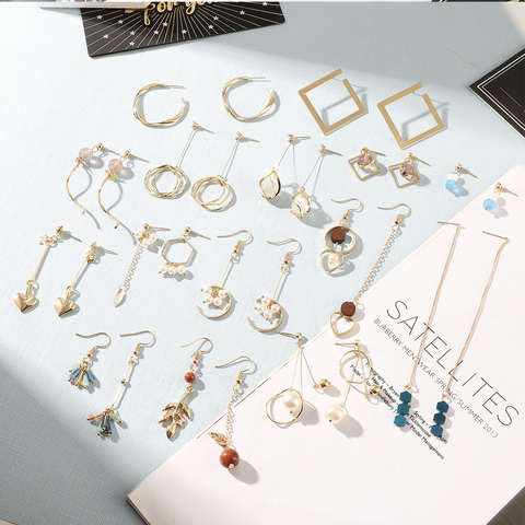 Boucles d'oreilles géométriques pour femmes, boucles d'oreilles à la mode, accessoires de bijouterie, perles, mode, 2022 ► Photo 1/6