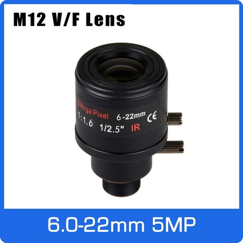 Objectif de vidéosurveillance varifocale 5 mégapixels 6-22mm M12, mise au point et Zoom manuels 1/2 pouces pour caméra IP/AHD 1080P/4MP/5MP, livraison gratuite ► Photo 1/4