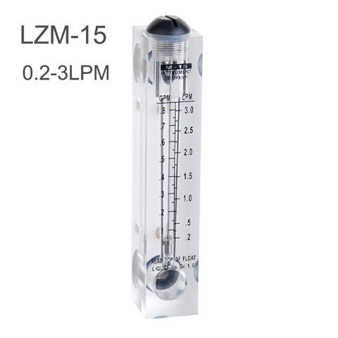 Débitmètre de liquide PMMA, panneau de débitmètre d'eau, rotamètre sans Valve de contrôle LZM-15 0.2-2LPM 16-160LPH 1-7LPM 10-100LPH 25-250 ► Photo 1/3