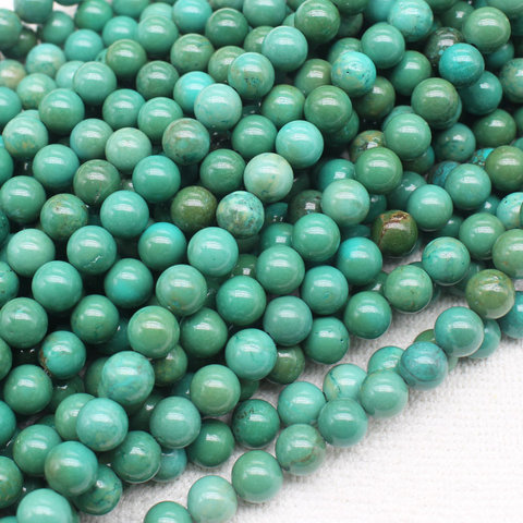 Perles rondes naturelles turquoise, 4-12mm, 15 pouces par brin, bijoux à bricoler soi-même perles de fabrication, nous fournissons un mélange, vente en gros pour tous les articles! ► Photo 1/6