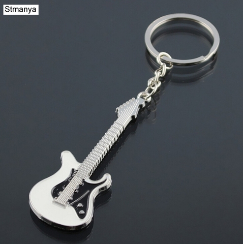 Nouveau classique métal guitare porte-clés hommes charme Instruments de musique porte-clés femmes mignon voiture porte-clés sac pendentif cadeau bijoux ► Photo 1/6