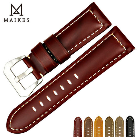 MAIKES-bracelet de montre en cuir véritable de vache, pour Fossil 22 24 26mm, accessoires de montre pour Panerai, nouveau design ► Photo 1/6