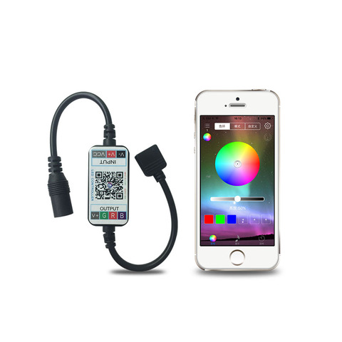 Contrôleur musical avec application Bluetooth RGB Led de contrôle, Mini contrôleur de musique à 4 broches DC 12V 24V, pour bande lumineuse Led 5050, 5V-24V ► Photo 1/6