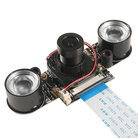 Caméra de Vision nocturne pour Raspberry Pi, Webcam HD 5MP, IR-CUT P, OV5647, 1080P, manuelle, avec lumière LED, mise au point réglable ► Photo 1/6