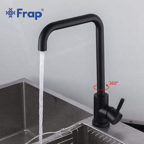 Frap robinet de cuisine en acier inoxydable, peinture noire, robinet d'évier mélangeur d'eau froide et chaude torneira para coción Y40001/3 ► Photo 1/6