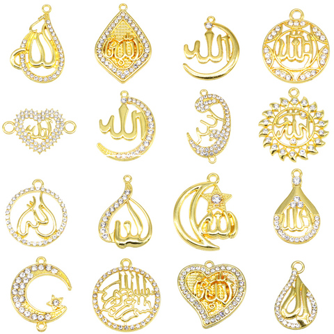 Collier avec pendentif en or pour femme arabe, accessoires de bijoux, cadeau du Ramadan, à faire soi-même, 6 pièces ► Photo 1/6