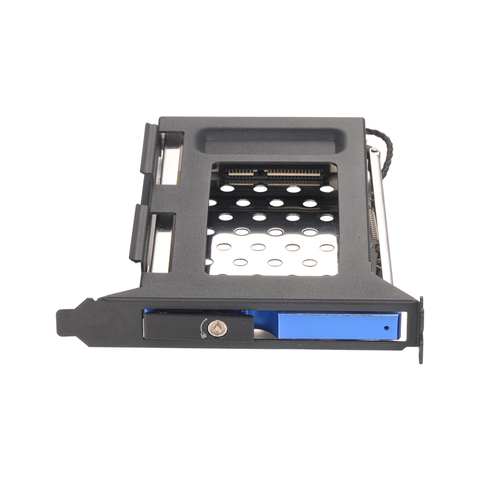 Bleu tout en aluminium alliage PCI Slot mobile rack support 2.5 pouces SATA HDD/SSD pour PC slot d'extension SATA3 6 Gbps connecteur hotswap ► Photo 1/6