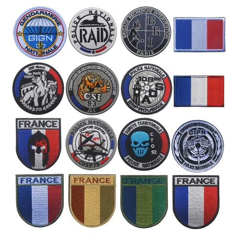 Patchs brodés de la marine française, 1 pièce, Badges, brassard, tactiques militaires, rayé, drapeau à bandes, CSI CDSF GIGN GIPN ► Photo 1/6