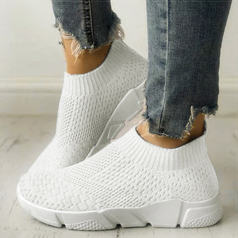 Femmes chaussures sans lacet blanc baskets pour femmes vulcaniser