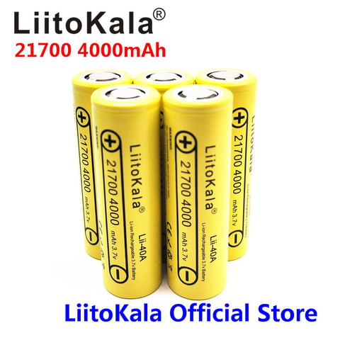 LiitoKala – 5 batteries Li-Ion rechargeables 2022, Lii-40A, 21700, 4000mAh, 3.7 V, 15a, puissance 5C, décharge 21700 ► Photo 1/6