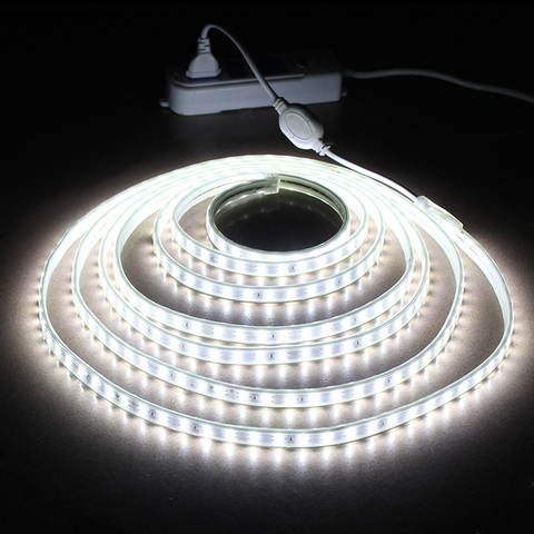 LAIMAIK – bande LED étanche IP65, 120 diodes/M, guirlande lumineuse flexible, lampe de jardin à deux rangées, 220V, SMD2835 ► Photo 1/6