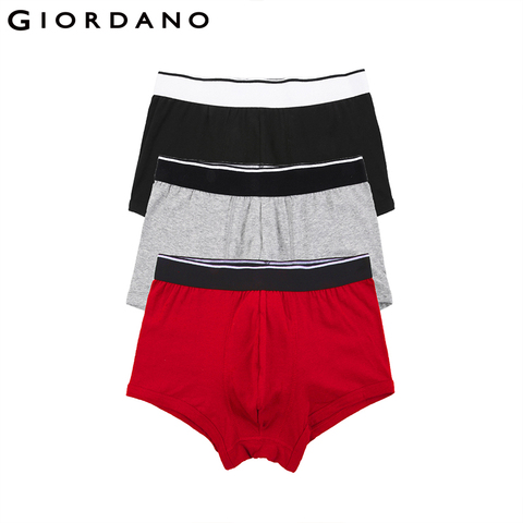 Giordano Hommes Sous-Vêtements 3-pack Coton Boxeur Marque Hommes Sous-Vêtements Boxers Cueca Boxeur Masculina Calzoncillos Hombre Boxer Marca ► Photo 1/6