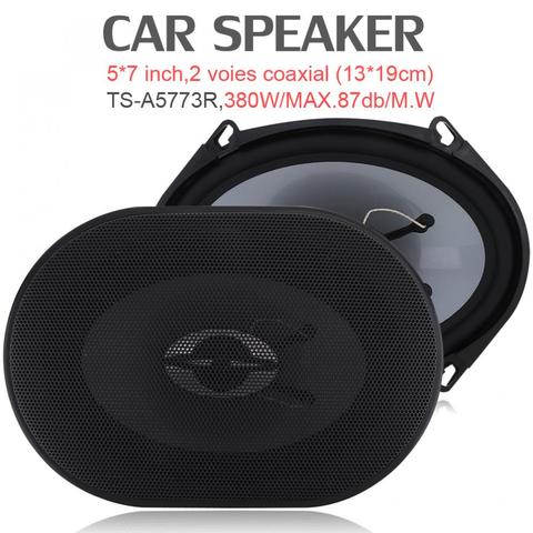 Haut-parleur HiFi Coaxial de voiture 380W | 2 pièces, 5x7 pouces, porte de véhicule Audio musique stéréo, gamme complète, haut-parleurs de fréquence ► Photo 1/6