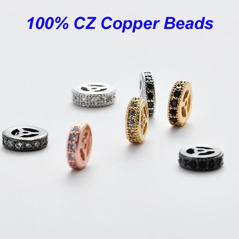 Vnistar – perles rondes en zircon cubique, 6.5mm 8mm, 3 pièces/lot, fabrication de bracelets, diy, vente en gros ► Photo 1/6
