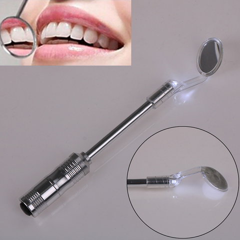 Miroir de bouche de dentiste avec lumière LED brillant Durable dents dentaires blanchissant miroir outil de soins de santé bucco-dentaire Mini poignée réutilisable ► Photo 1/6