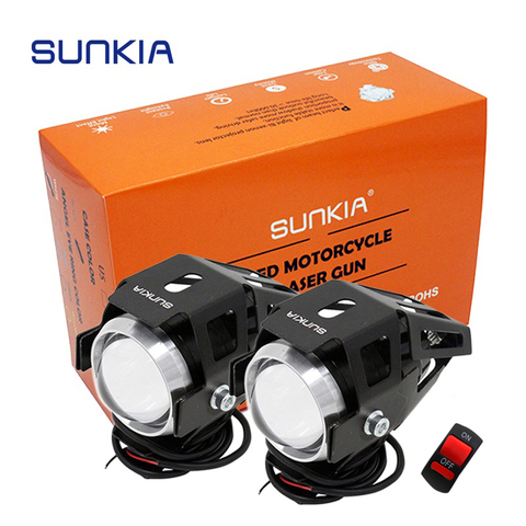 SUNKIA-phare LED pour motos, feux antibrouillard, puce CREE, étanche, 3000lm, 2 pièces/lot, livraison gratuite ► Photo 1/6