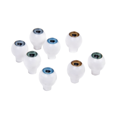 Lot de 4 paires poupée acrylique ronde yeux globes oculaires 8mm marron bleu vert Tan ► Photo 1/6