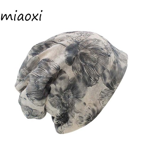 Miaoxi-écharpe, chapeau chaud tricoté pour femmes, chapeau, Bonnet de flore deux utilisé, couvre-chef pour filles, Bonnet d'automne, nouvelle mode ► Photo 1/6