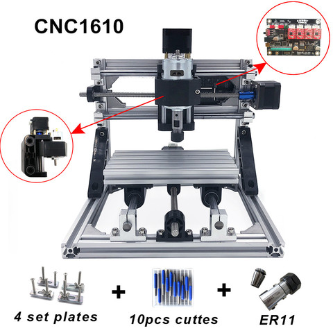 CNC 1610 avec ER11, machine à graver, mini fraiseuse de Pcb, Machine à découper le bois, routeur cnc, cnc1610, meilleurs jouets avancés pour bricolage ► Photo 1/1