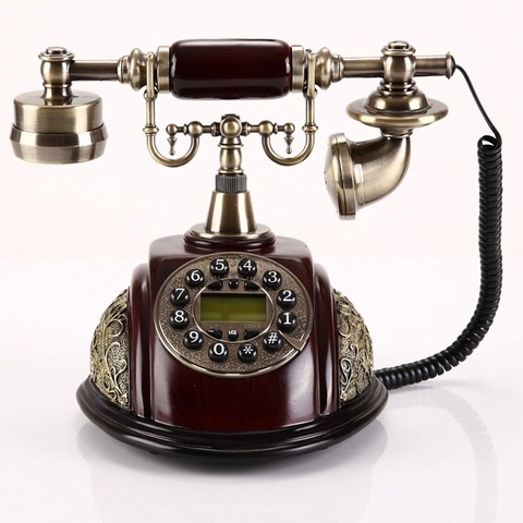 Téléphone fixe Antique sans batterie, Vintage, avec bouton, pour la maison, le bureau, l'hôtel, Bronze ► Photo 1/6