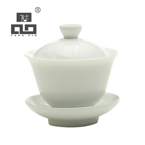 TANGPIN – théière gaiwan en céramique blanche, service à thé kung fu chinois en porcelaine ► Photo 1/6